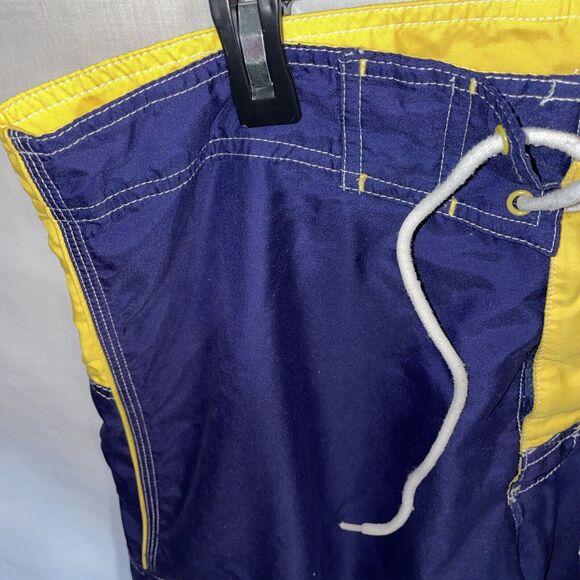 Corona Extra Board Shorts Men’s Size 34 Blue Yellow Drawstring Pocket Side - Picture 5 of 12